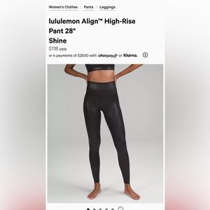 Lululemon Align Rare shine 25" high-rise pants
